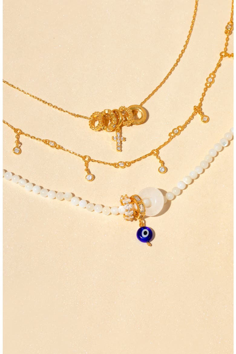 Rio Cross Charm Necklace, Alternate, color, GOLD