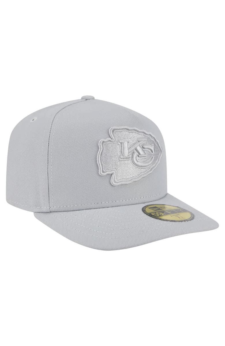 New Era Men's New Era Gray Kansas City Chiefs Color Pack A-Frame 59FIFTY Fitted Hat, Alternate, color, 