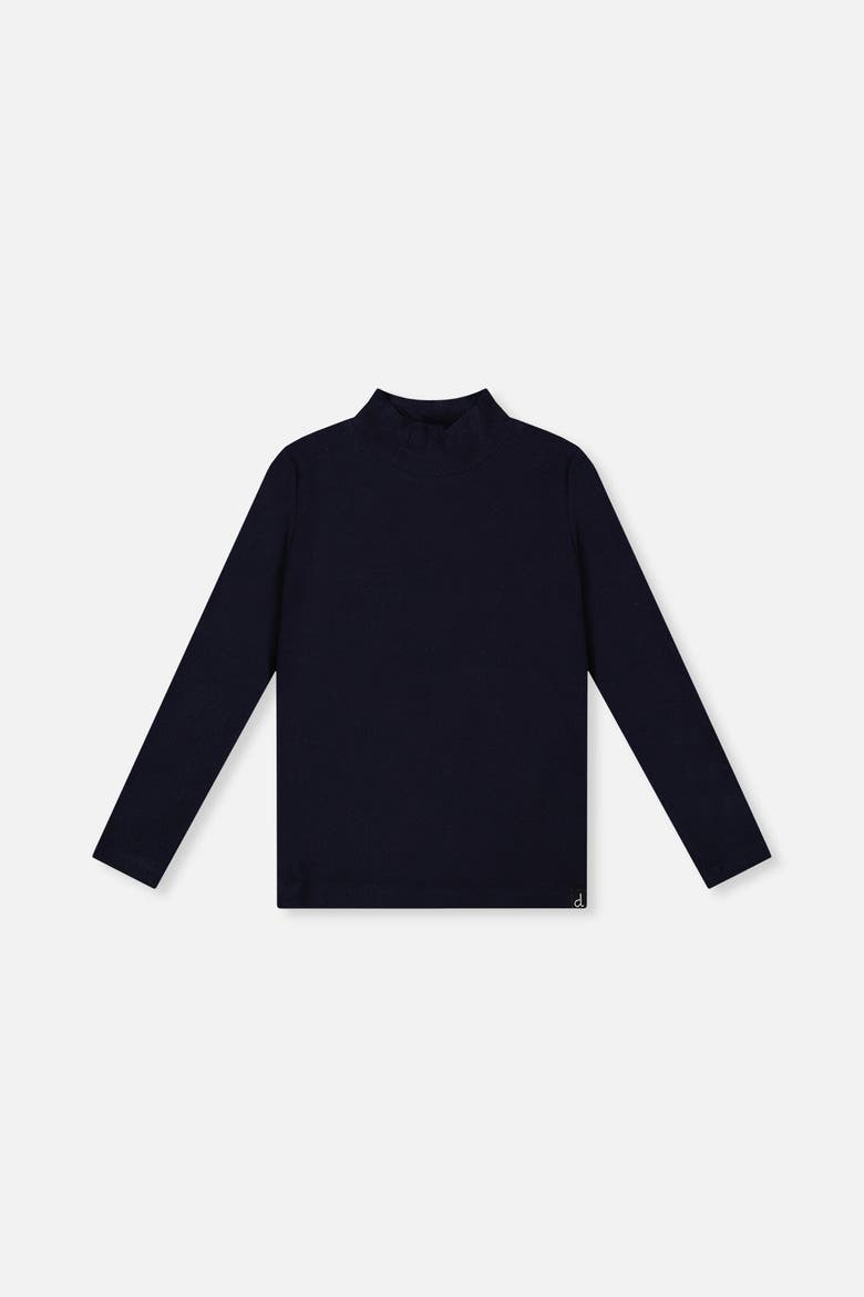 Brushed Rib Mock Neck Top, Main, color, Dark Blue