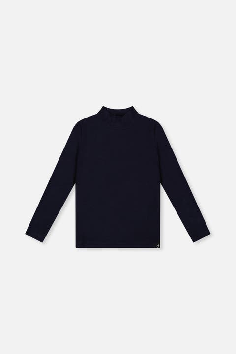 Brushed Rib Mock Neck Top