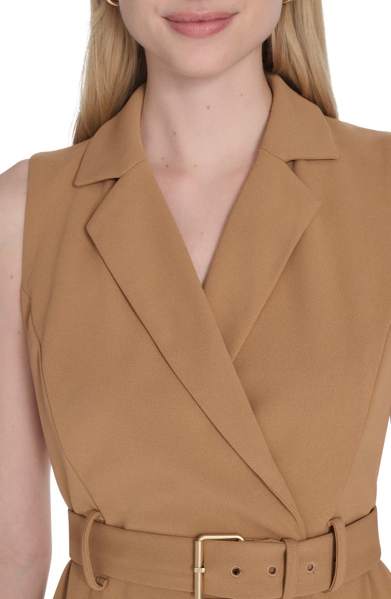 Calvin Klein Flounce Hem Shirtdress, Alternate, color, Luggage