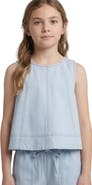 Hayden Girls Kids' Contrast Stitch Cotton Blend Top