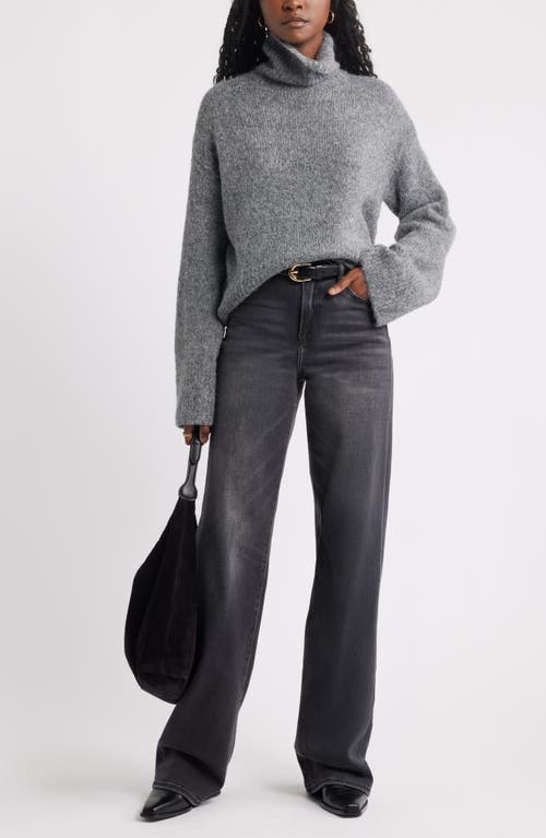Treasure & Bond Fuzzy Turtleneck Sweater In Green