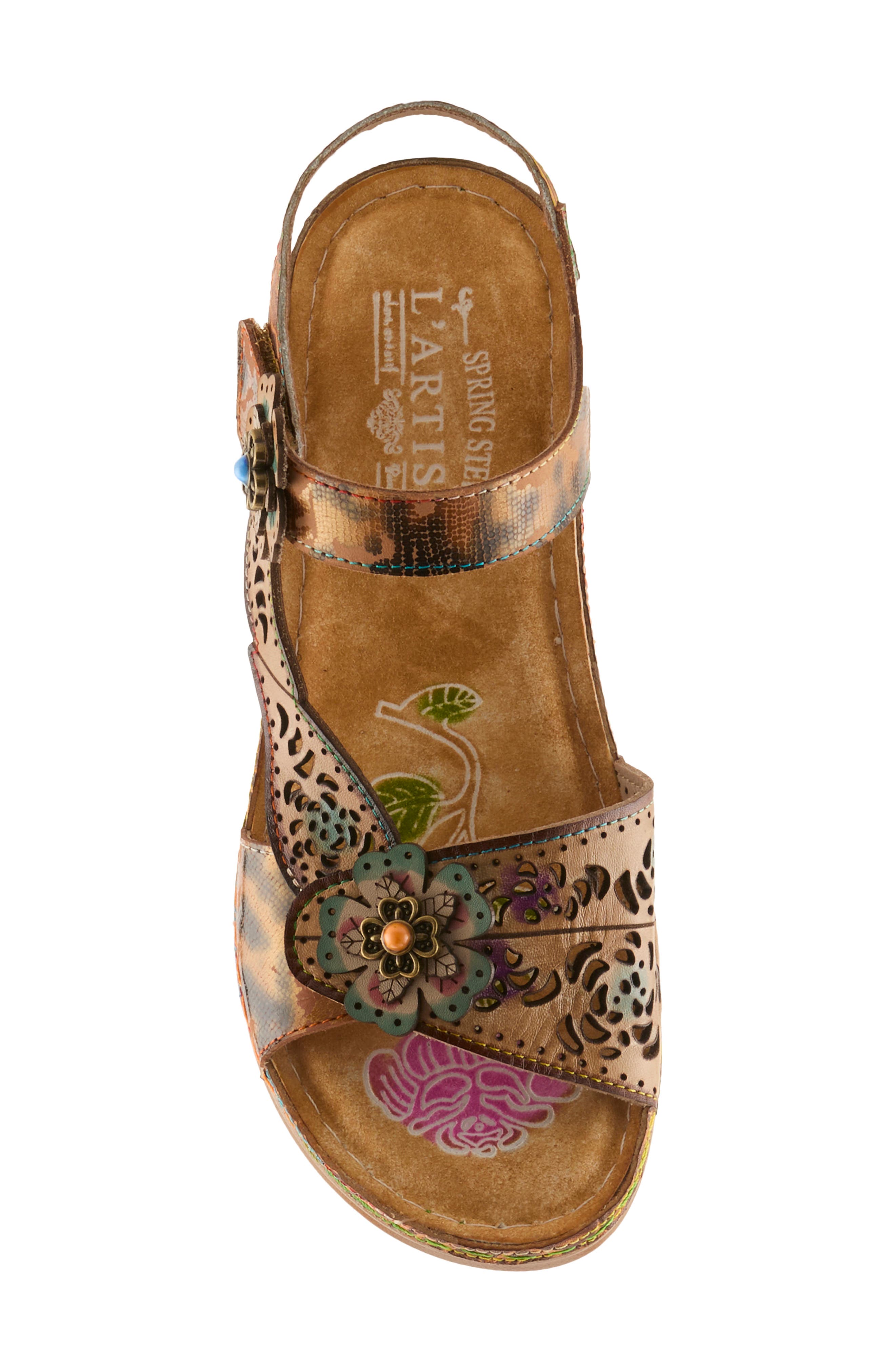 L'Artiste by Spring Step Script Sandal, Alternate, color, Tan Multi