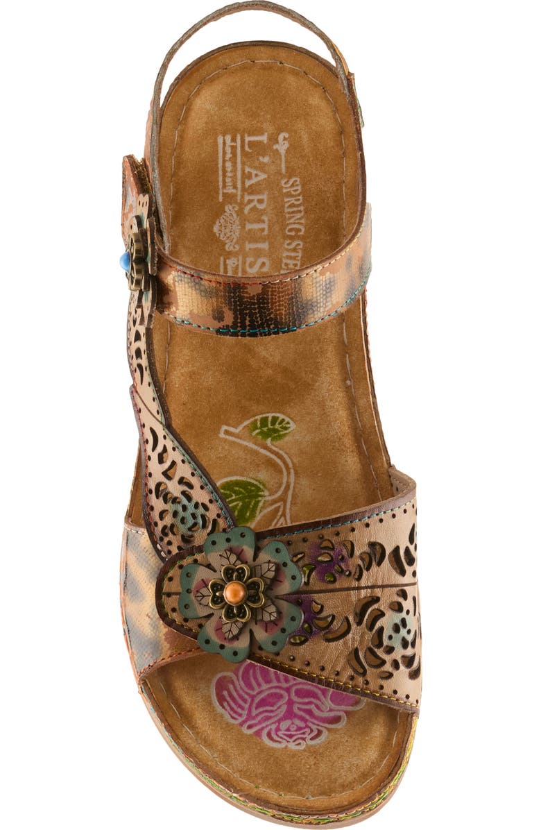 L'Artiste by Spring Step Script Sandal, Alternate, color, Tan Multi