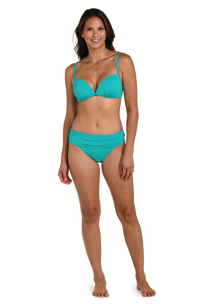 Deep Plunge Bikini Top, Alternate, color, CALYPSO