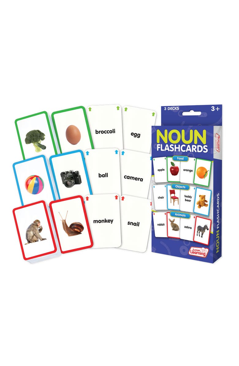 Junior Learning Noun Flashcards Medium Difficulty, Main, color, Multicolored