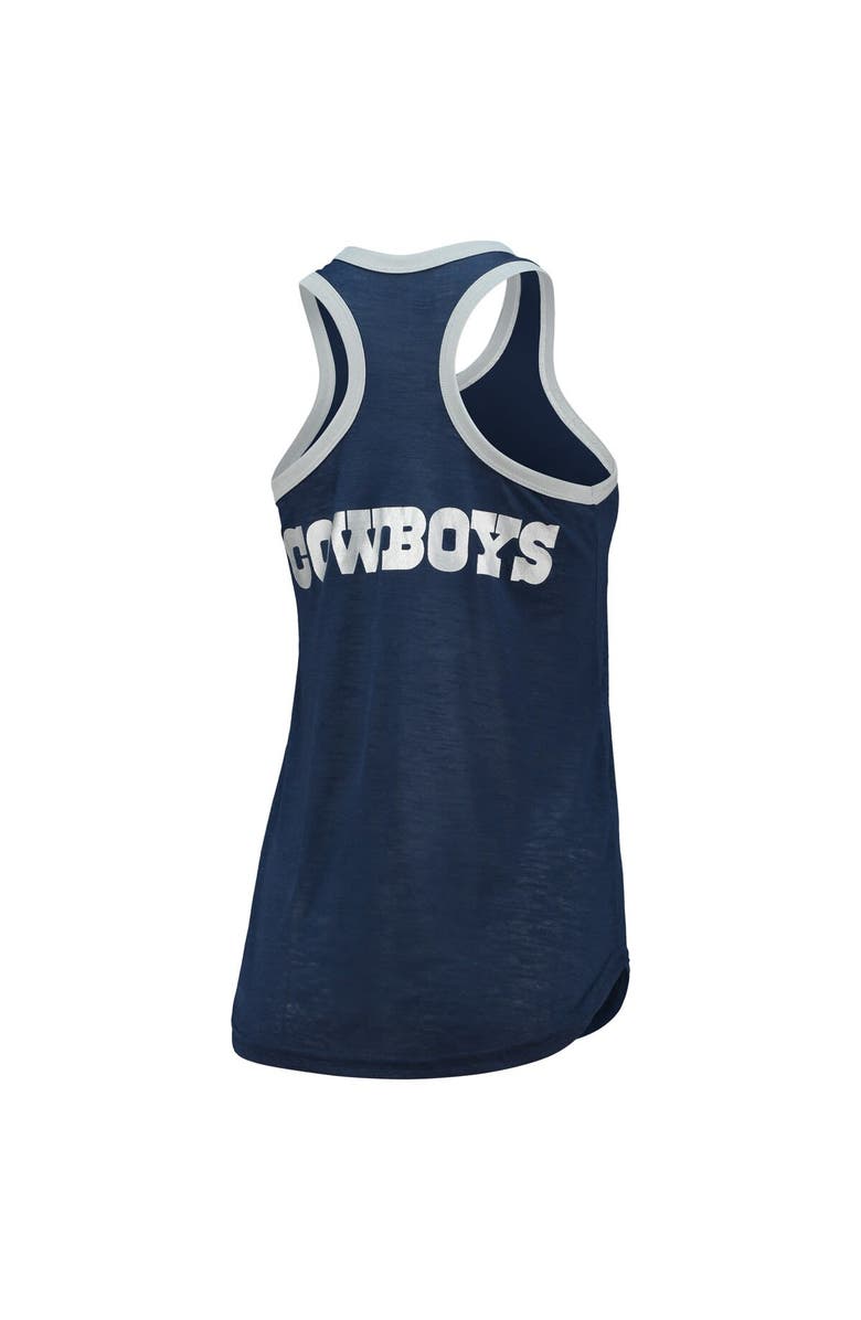 G-III 4HER BY CARL BANKS Women's G-III 4Her by Carl Banks Navy Dallas Cowboys Tater Burnout Tank Top, Alternate, color,