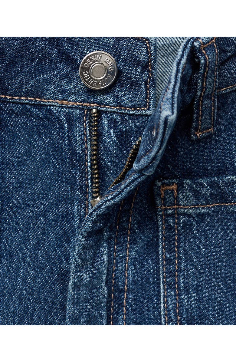 MANGO TEEN Patch Pocket Mid Rise Culotte Wide Leg Jeans, Alternate, color, Dark Blue