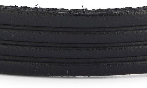 Caputo & Co Embossed Multistripe Leather Bracelet In Black