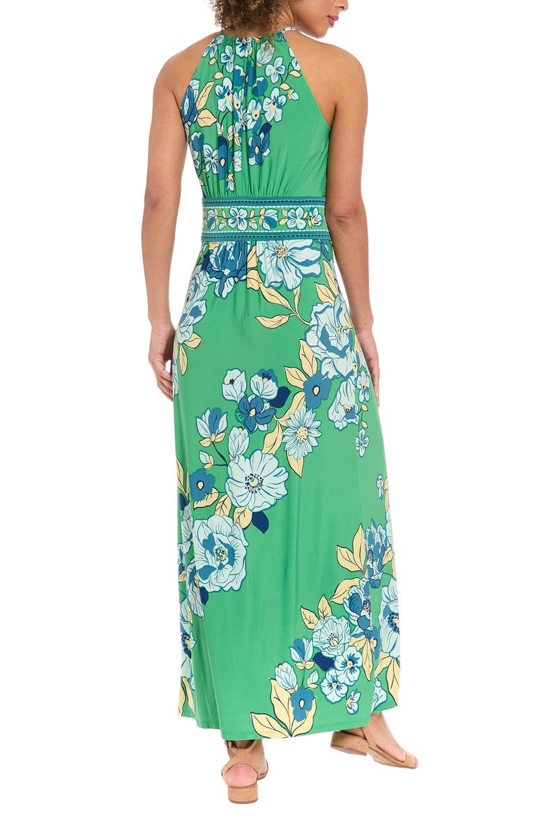 Morris Floral Shift Maxi Dress, Alternate, color, GREEN/ AQUA