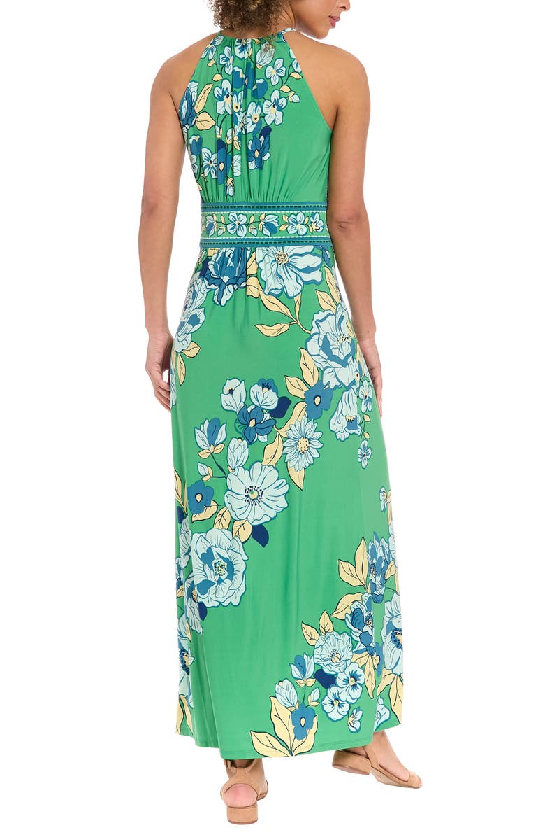 London Times Morris Floral Shift Maxi Dress, Alternate, color, Green/ Aqua
