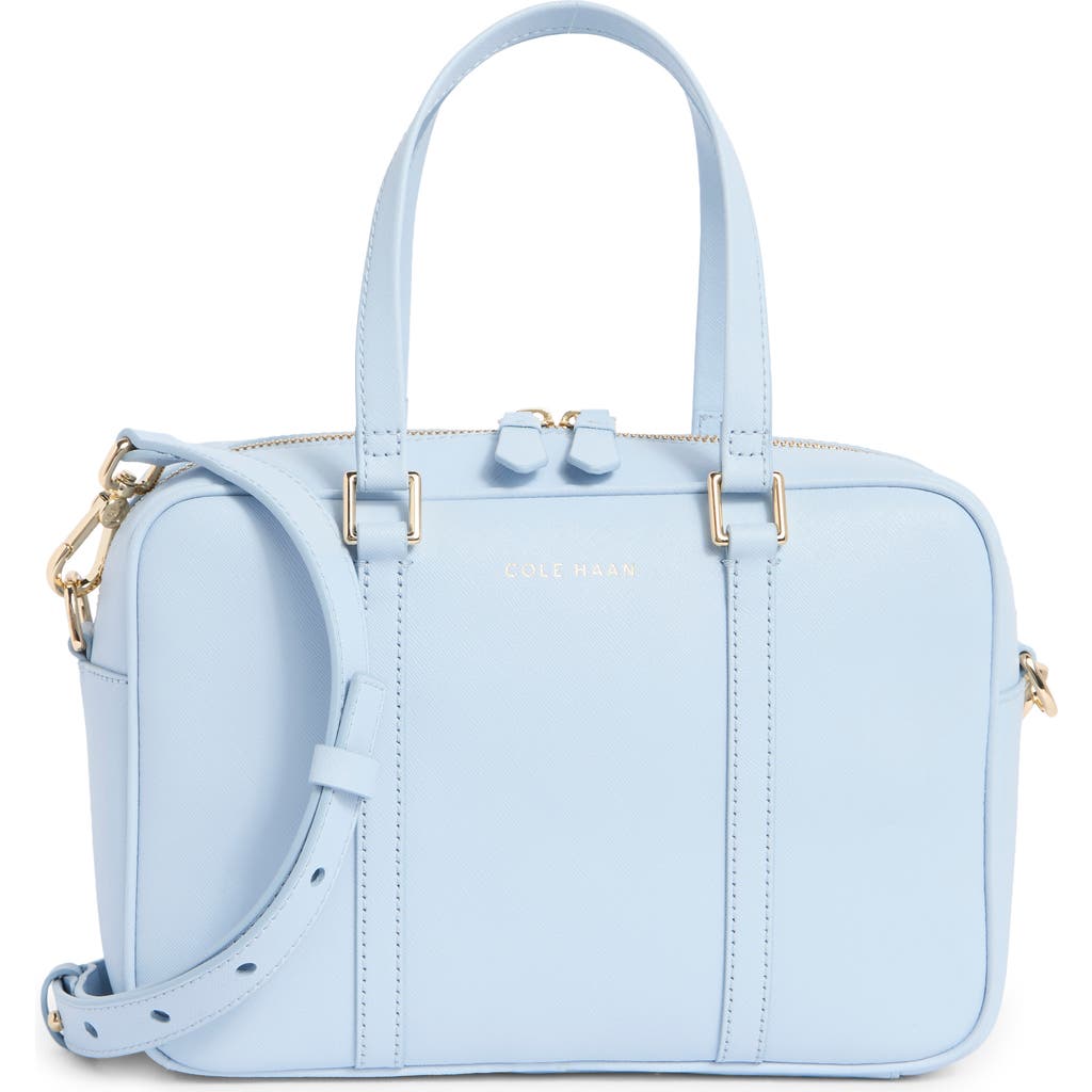Cole Haan Go Anywhere Leather Satchel In Blue