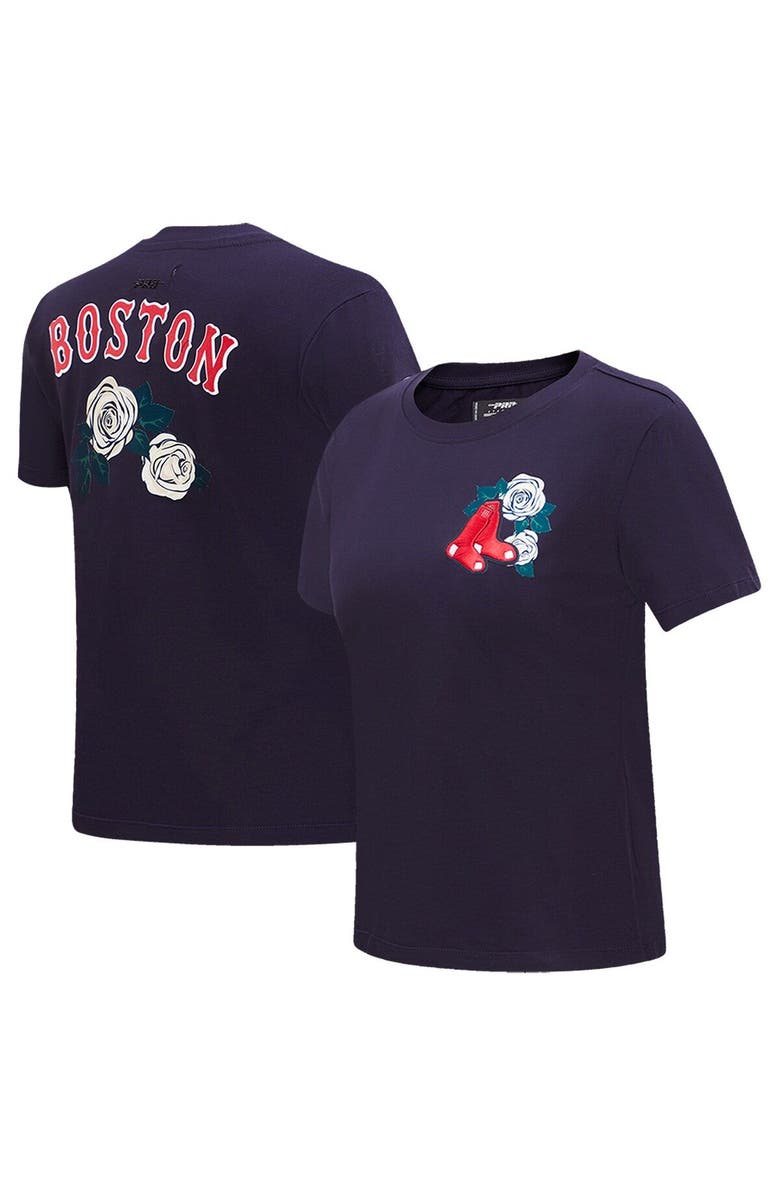 PRO STANDARD Women's Pro Standard Navy Boston Red Sox Roses Fitted T-Shirt, Main, color, 