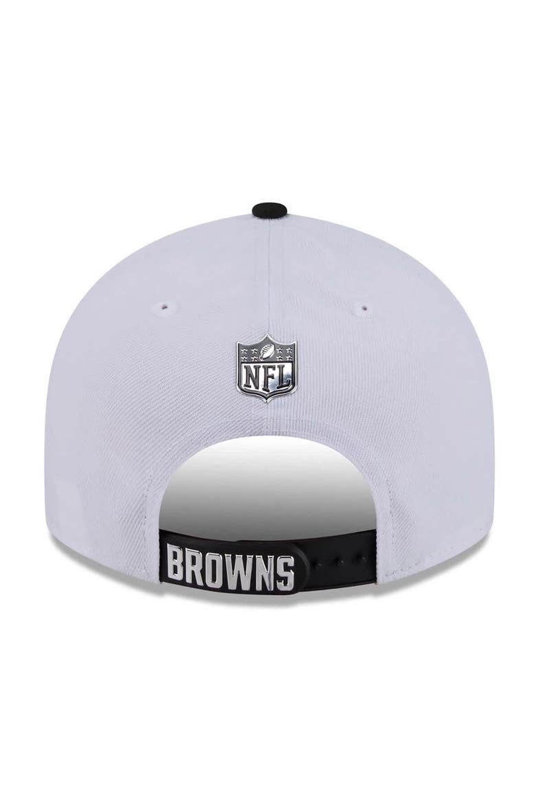 Men's New Era  White/Black Cleveland Browns 2026 NFL Draft Pre-Curved 9FIFTY Snapback Hat, Alternate, color, White