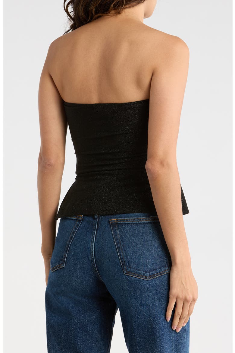Metallic Knit Tube Top, Alternate, color, BLACK WITH DTM METALLIC