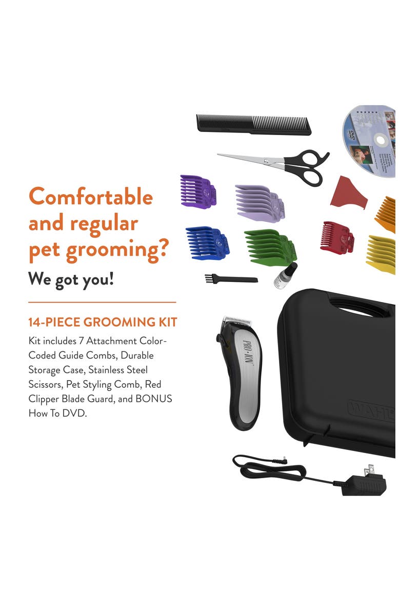 Cordless Pet Grooming Clipper Kit with 2-Hour Runtime, Alternate, color, Silver
