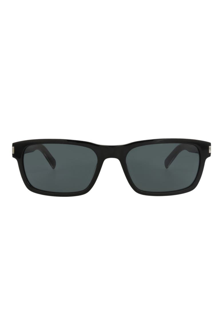 57mm Square Sunglasses, Main, color, BLACK CRYSTAL BLACK