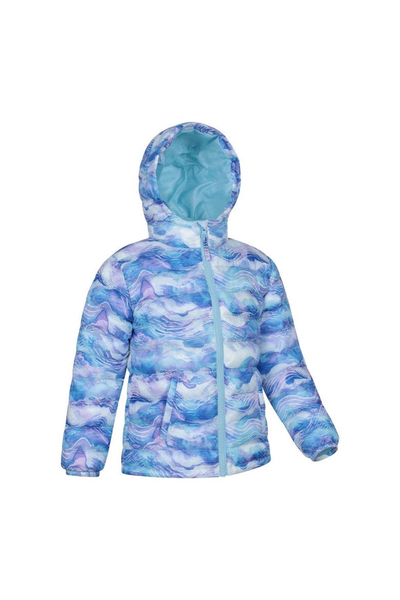 Childrens/Kids Seasons Watercolour Padded Jacket, Alternate, color, Pale Blue