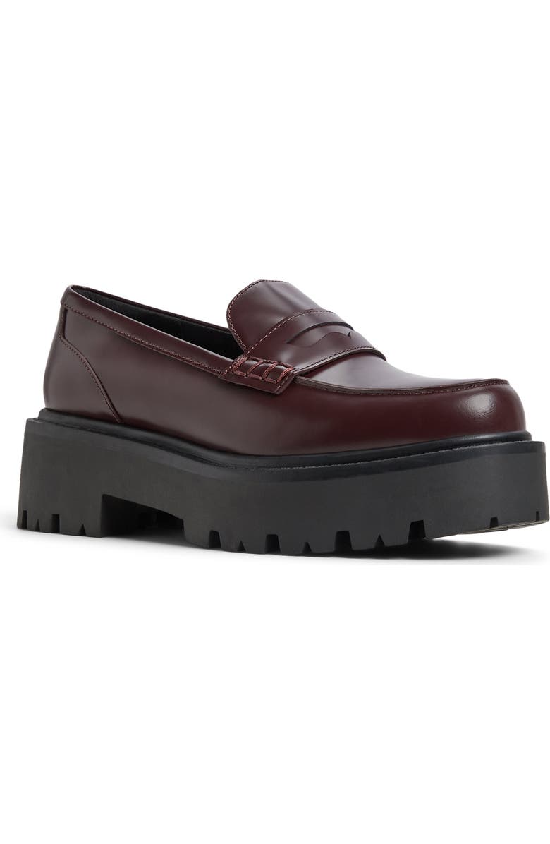 ALDO Cadaycia Platform Penny Loafer, Main, color, Bordo