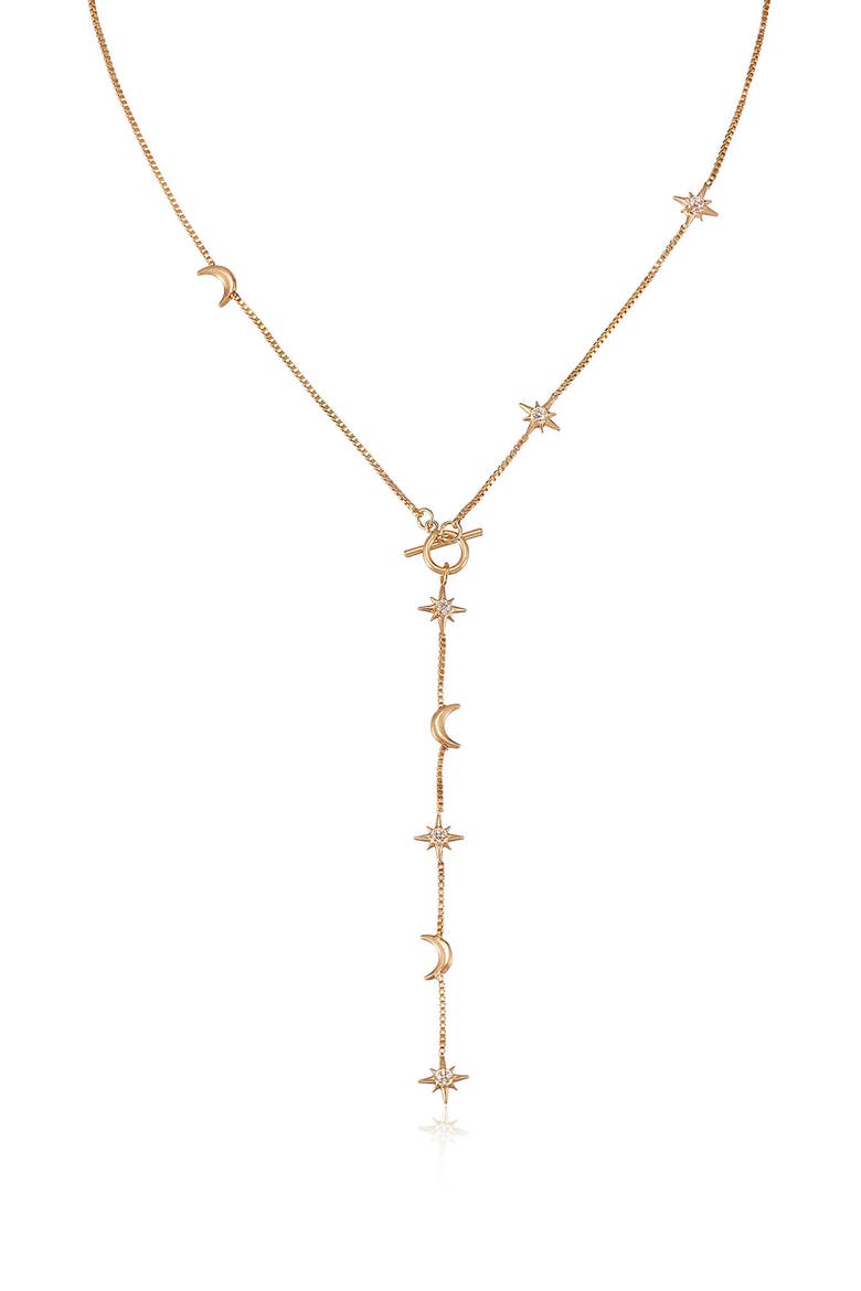 Moon Chain Lariat Necklace, Alternate, color, GOLD