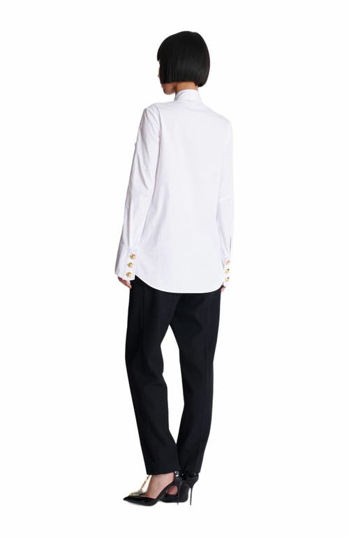 Balmain Cotton Poplin Ruffled Shirt