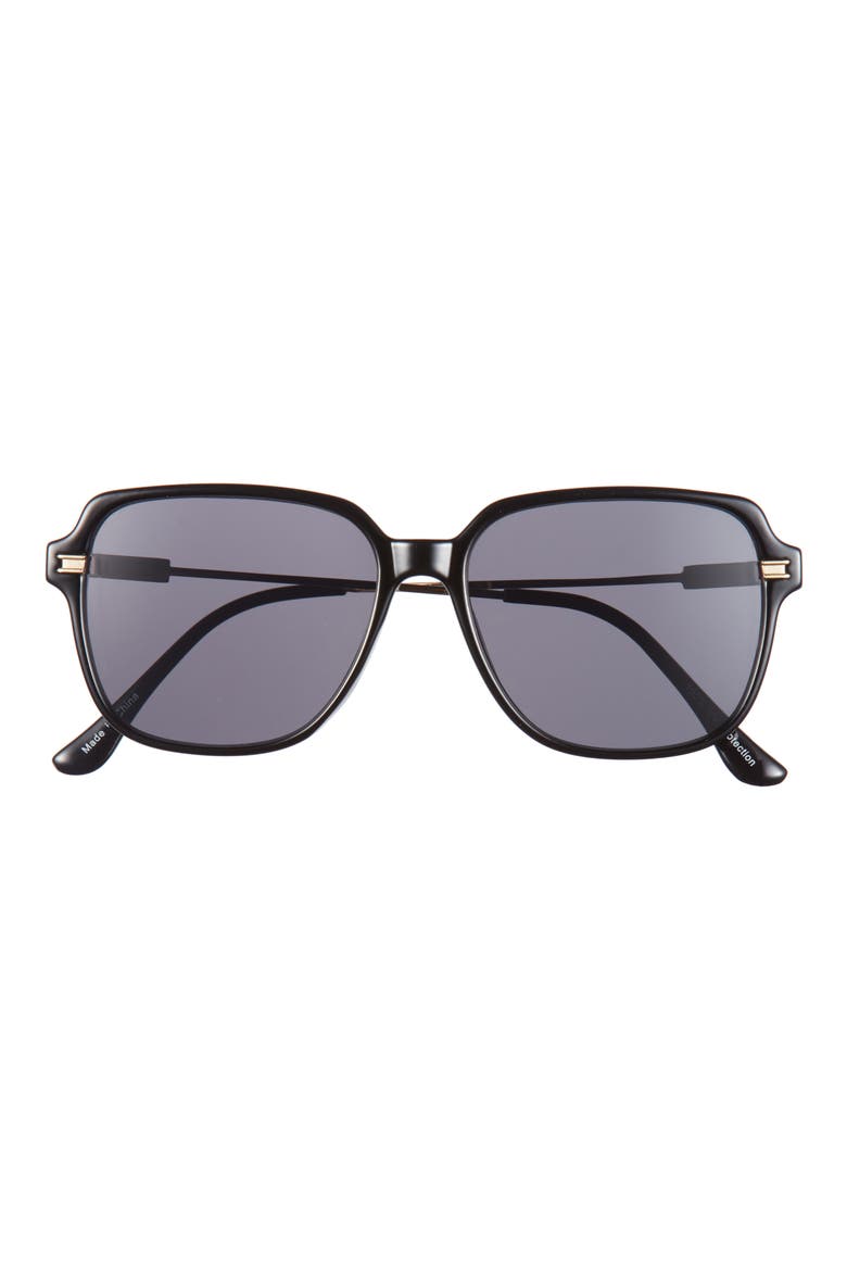 Retro Square Sunglasses, Main, color, BLACK- GOLD