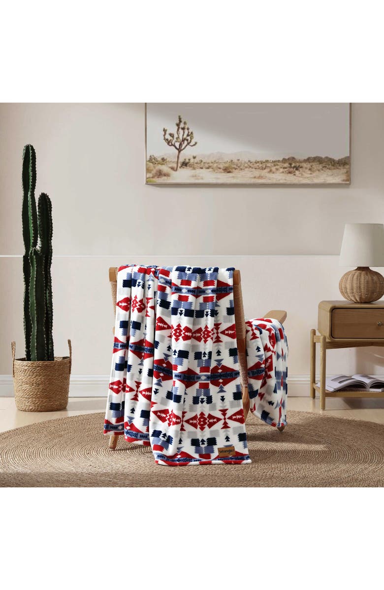 Wrangler Nolan Soft Plush Fleece Throw, Alternate, color, Blue