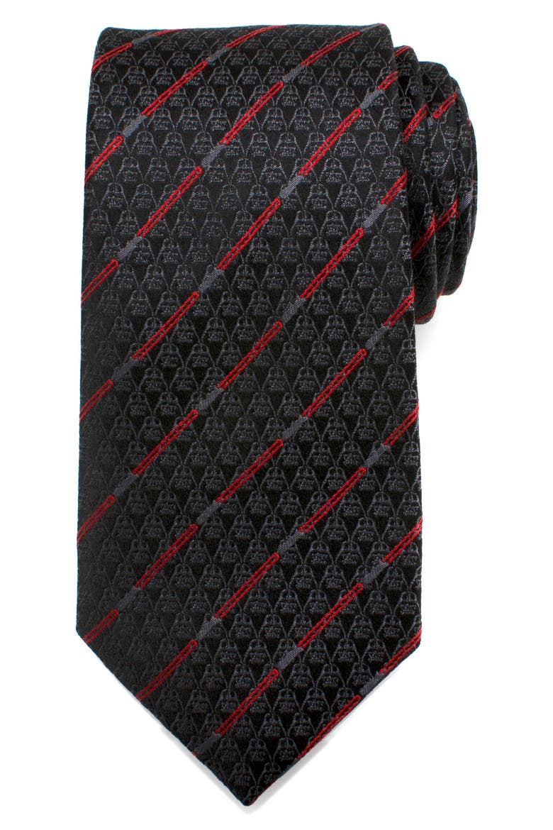 Cufflinks Inc. Darth Vader Light Saber Silk Tie, Alternate, color, BLACK