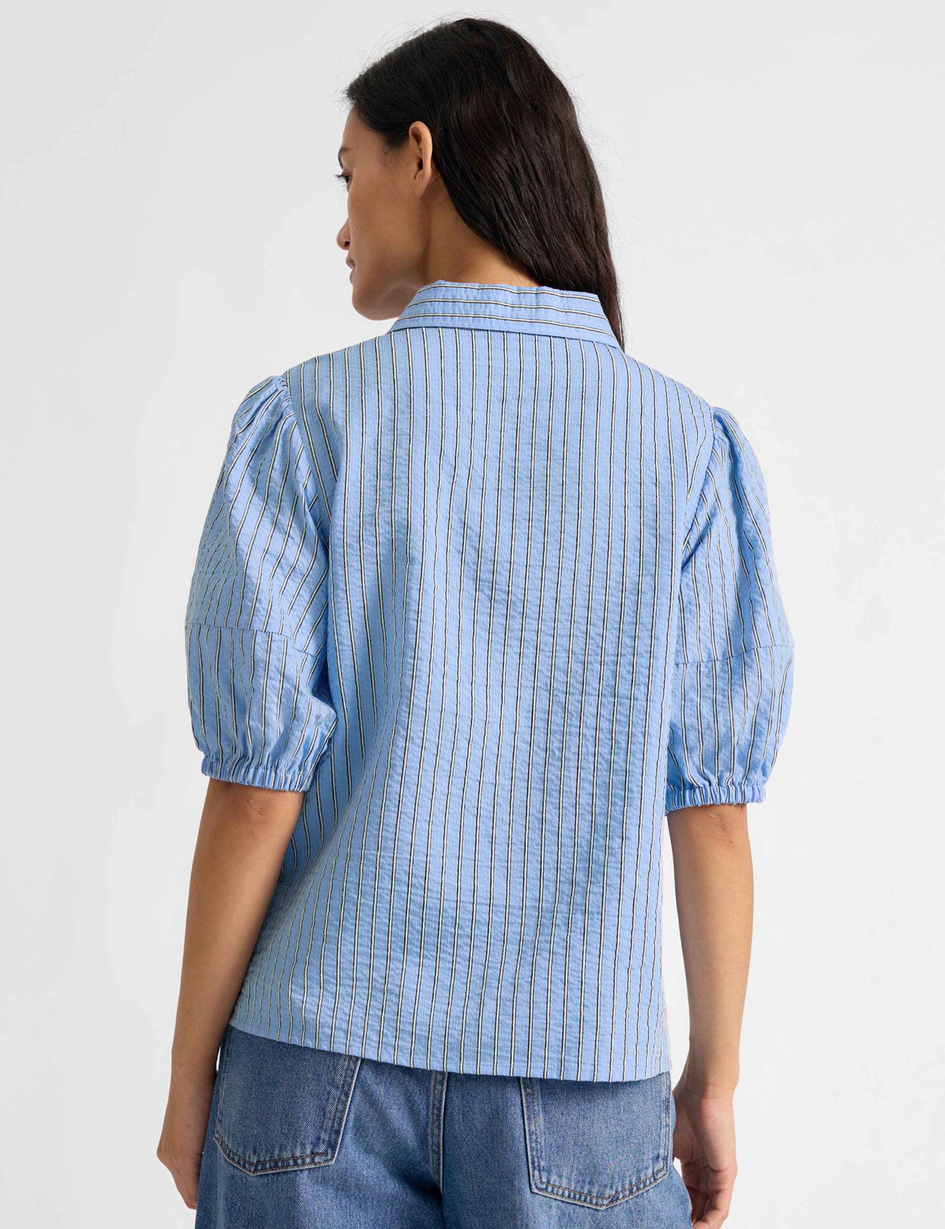 Stripe Short Sleeve Blouse - image 2