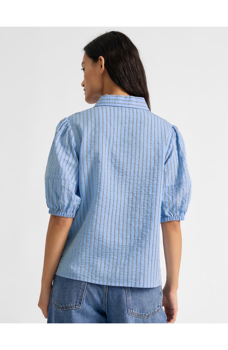 Albaray Stripe Short Sleeve Blouse, Alternate, color, Blue