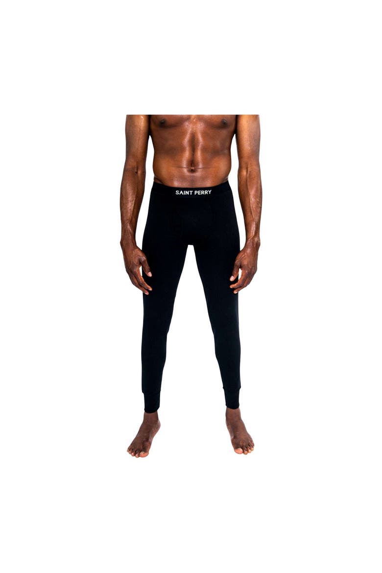Cotton Long Johns, Alternate, color, Black