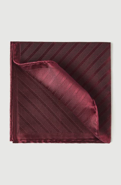 Regimental stripe silk pocket square