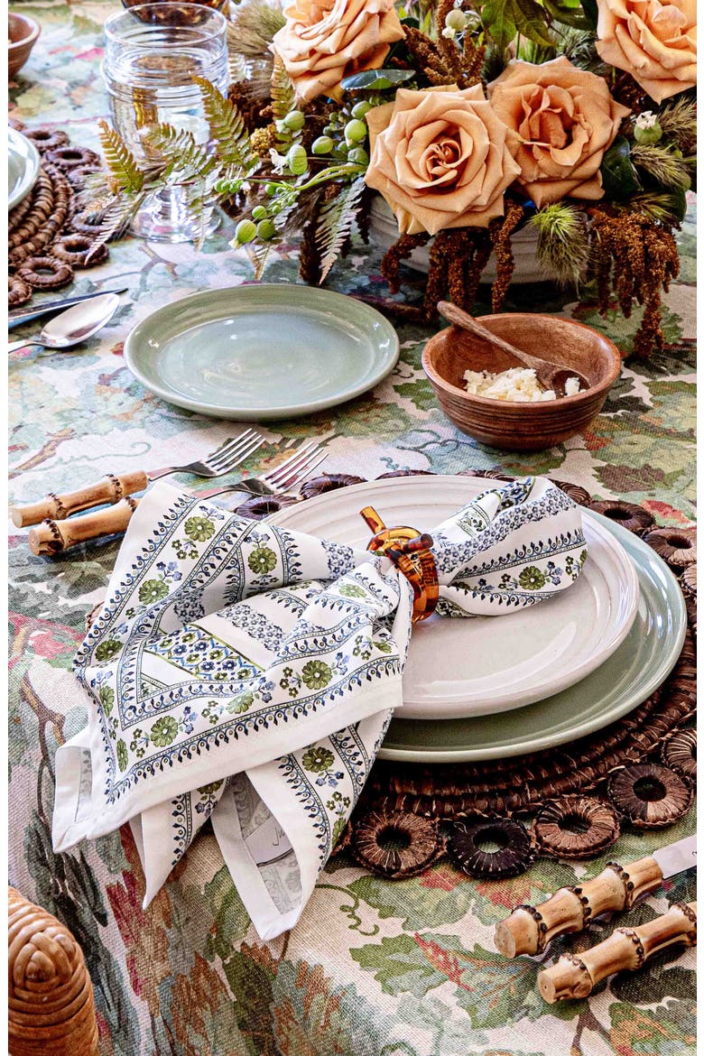 Set of 4 Seville Stripe Cotton Napkins, Alternate, color, GREEN