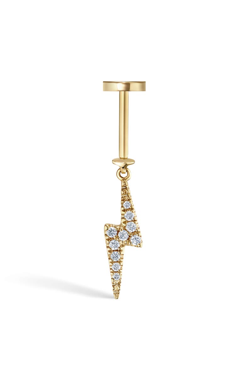 MARIA TASH 18K Gold Diamond & Sapphire Lightning Bolt Charm Earring, Alternate, color, Yellow Gold