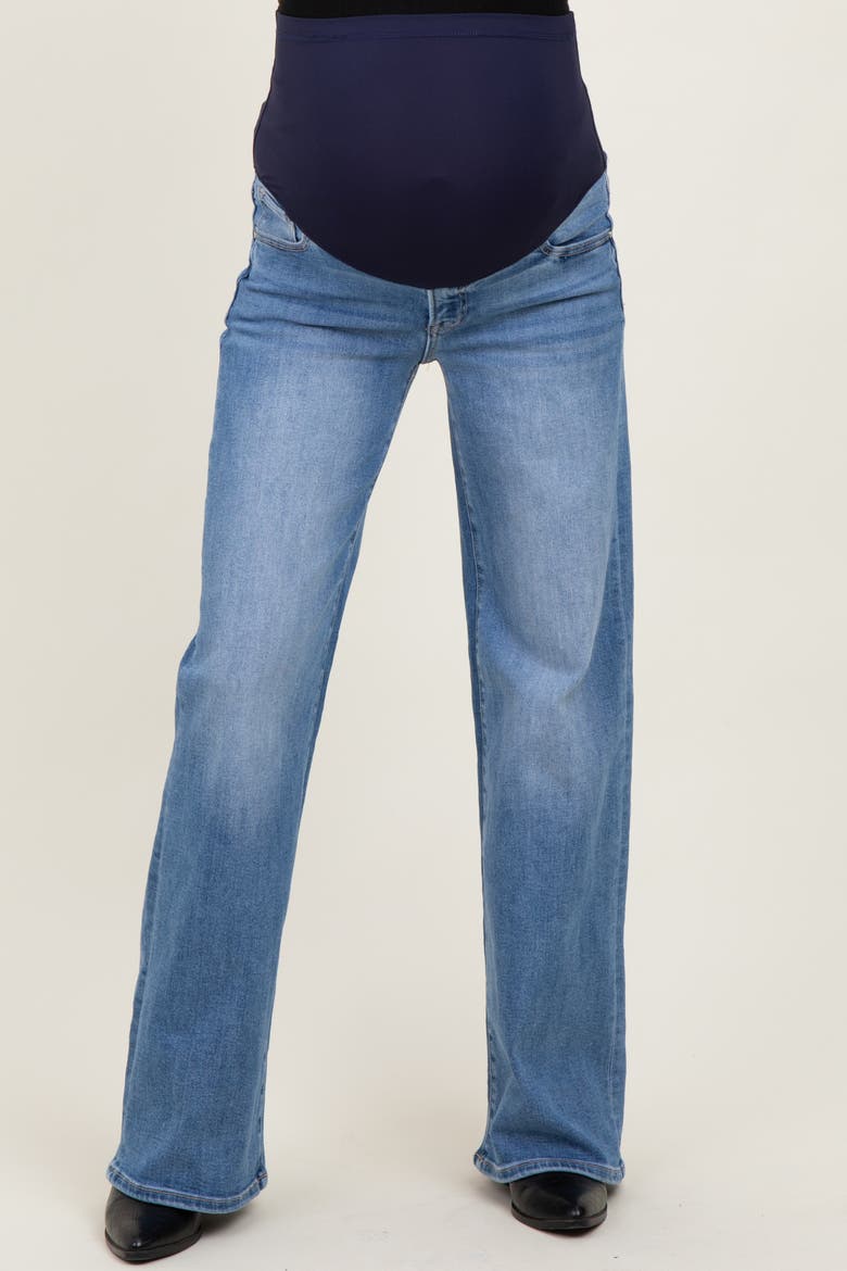 Low Rise Wide Leg Maternity Jeans, Alternate, color, Blue