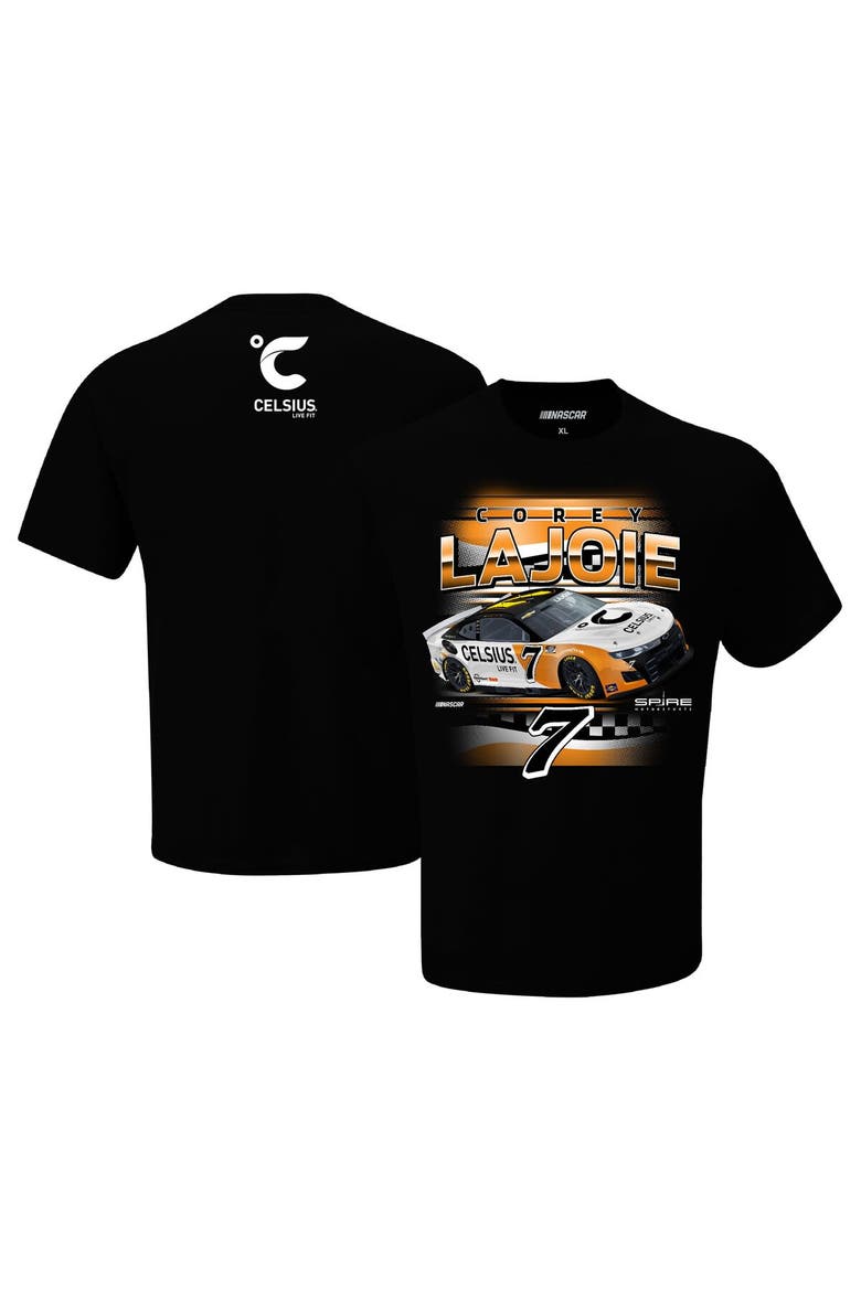 Men's Checkered Flag Sports  Black Corey LaJoie Celsius Car T-Shirt, Main, color, Black