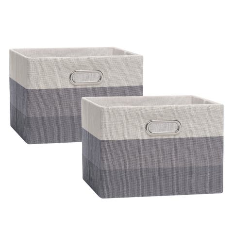 Gray Ombre Foldable/Collapsible Storage Bin/Basket- 2 Pack