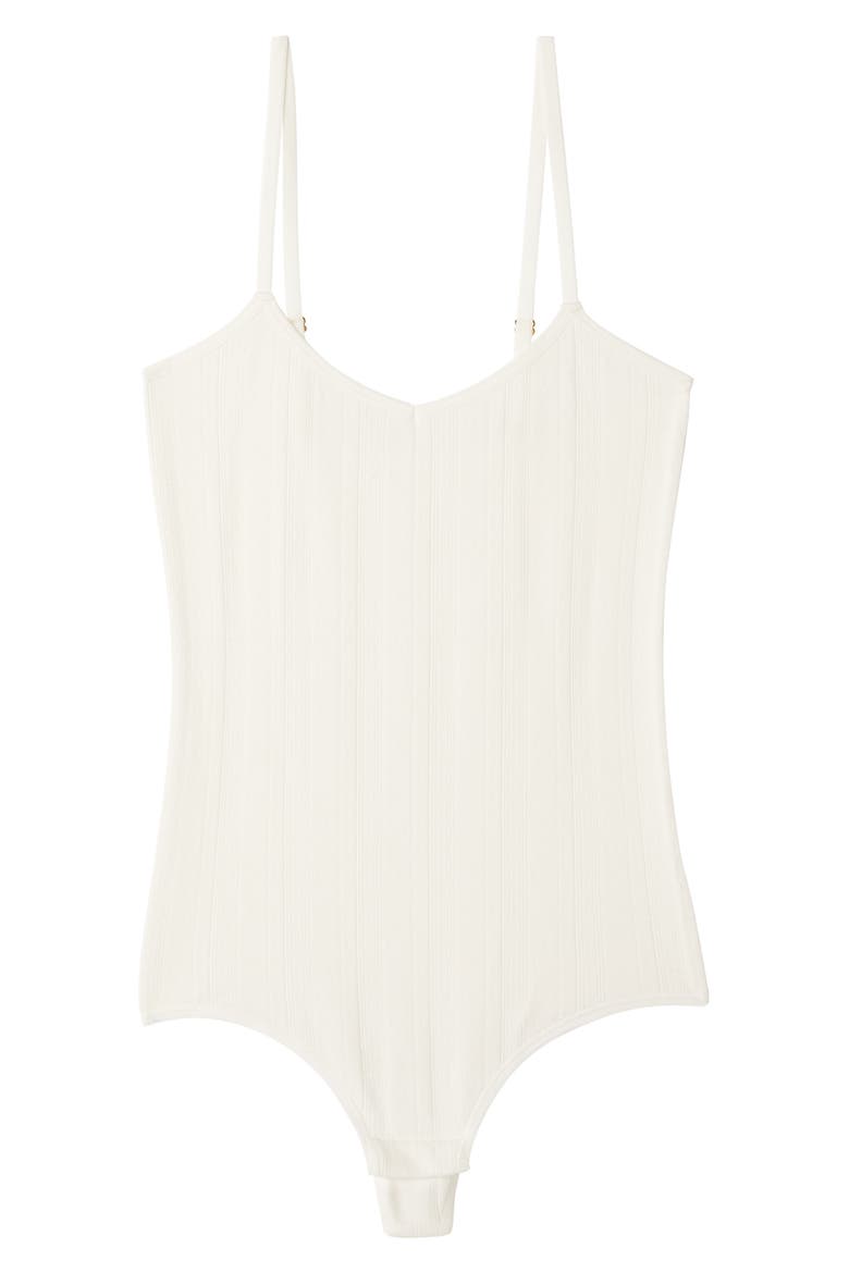 Daily Seamless Ribbed Scoop Neck Bodysuit, Alternate, color, ECRU