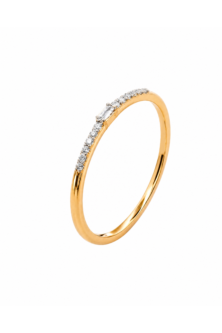 Diamond Emerald Accent Stacker Ring 14K, Main, color, 14K Gold
