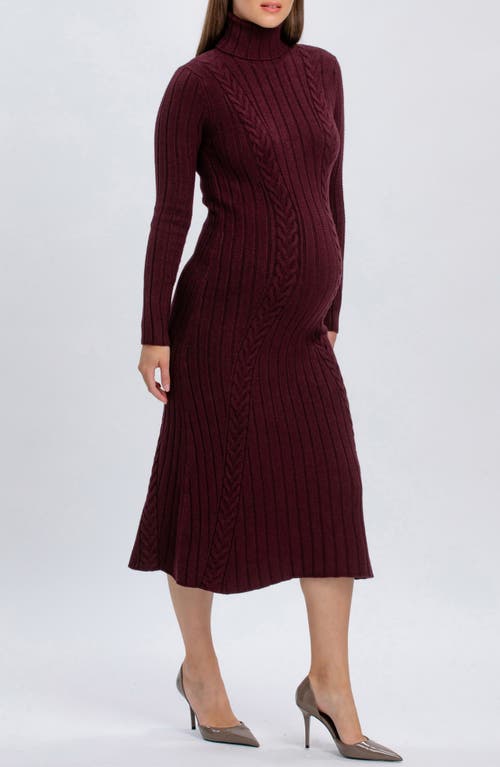 Pietro Brunelli Maternity Perla Maternity Sweater Dress In Burgundy