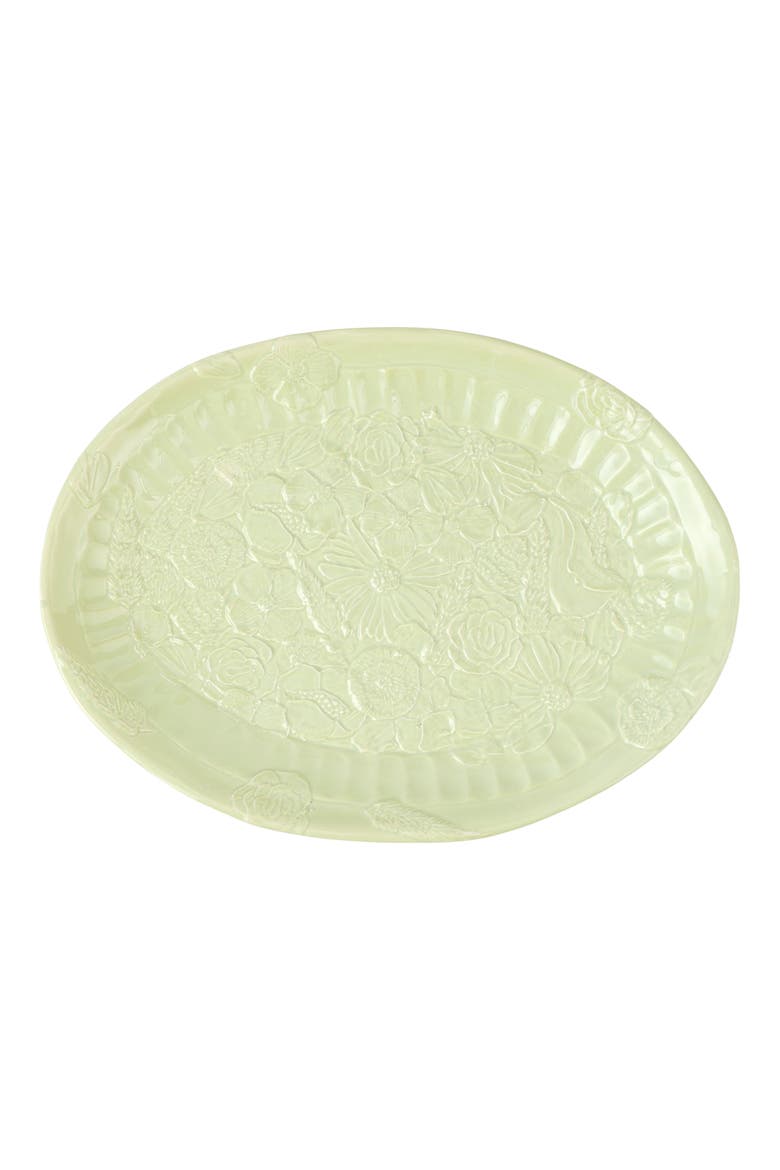 Pietra Fiori Oval Platter, Main, color, GREEN