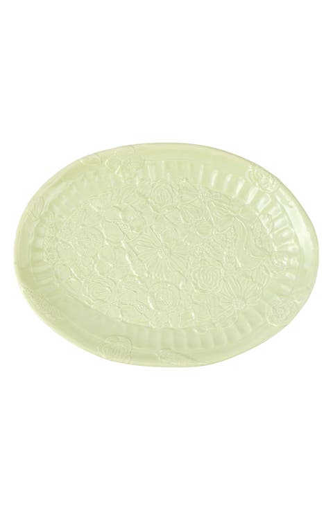 Pietra Fiori Oval Platter