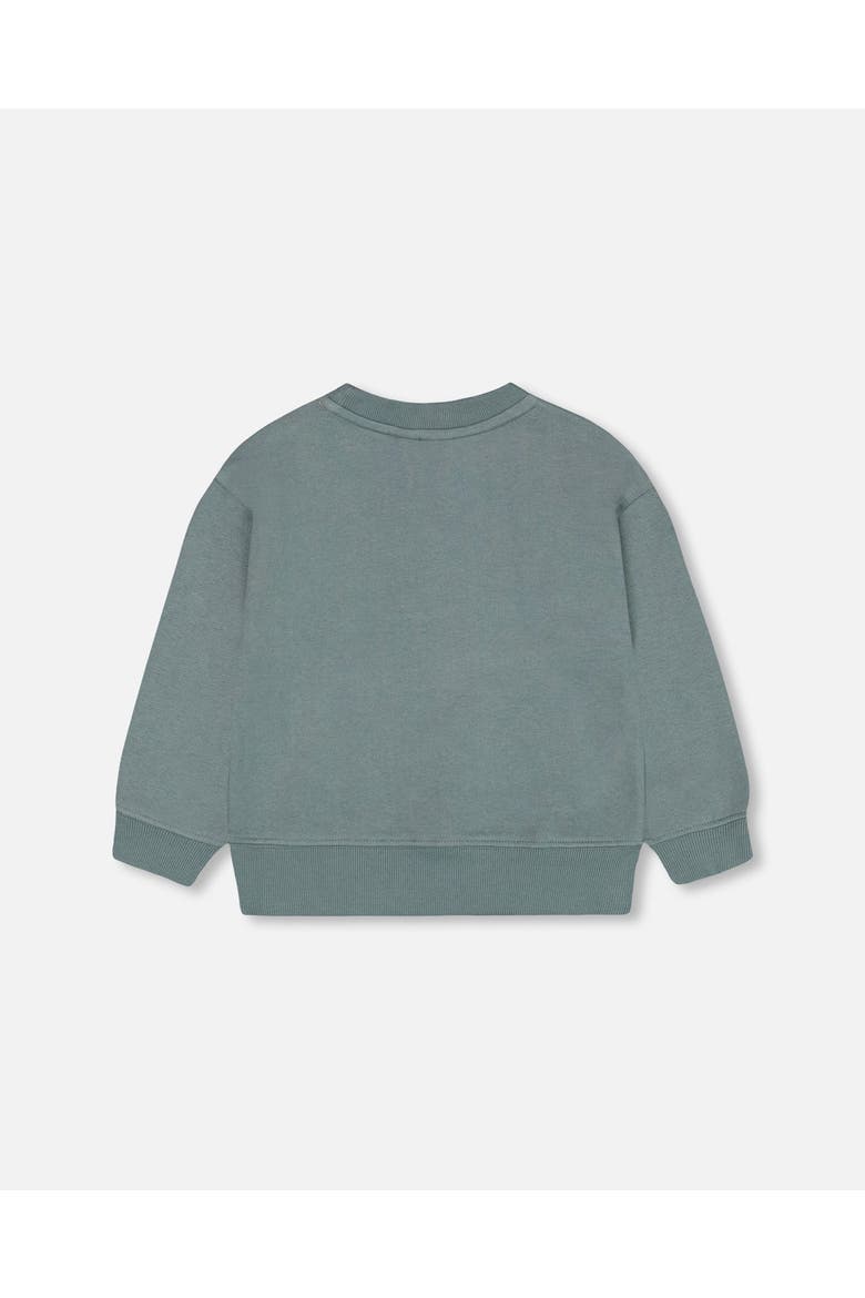 Little Boy's French Terry Printed Sweatshirt Pine Green, Alternate, color, Pine Green