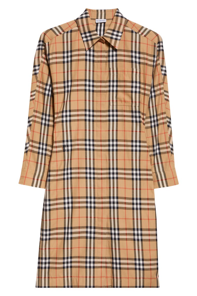 June Check Cotton Poplin Shirtdress, Alternate, color, SAND IP CHECK