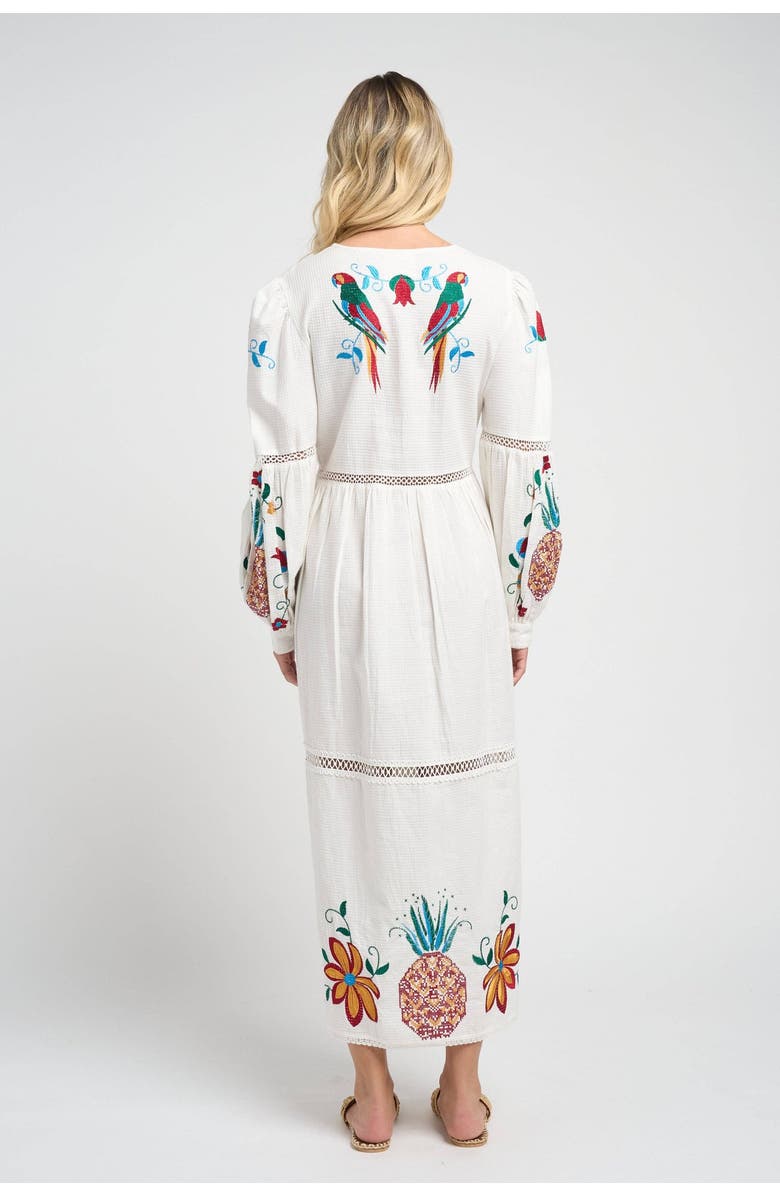 GUADALUPE DESIGN Sofia Parrot Dress, Alternate, color, White