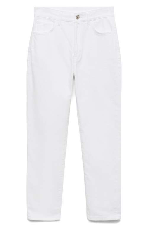 Mango Claudia Crop Slim Fit Jeans In White