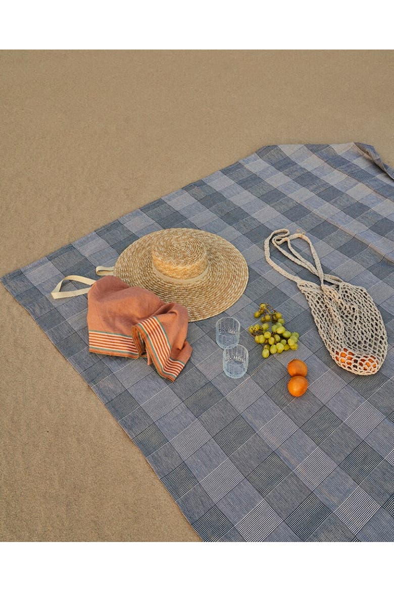 Picnic Blanket Cotton Rib Weave, Alternate, color, Plum