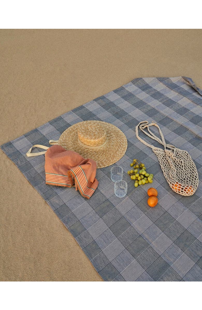 Mungo Picnic Blanket Cotton Rib Weave, Alternate, color, Plum