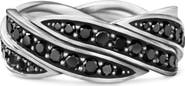 David Yurman Helios™ Band Ring in Sterling Silver with Pavé Black Diamonds